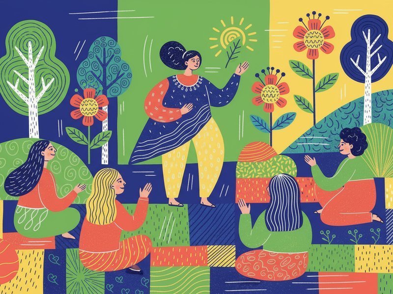 wellness - A holistic doctor giving wellness tips to a group of happy people in a garden setting