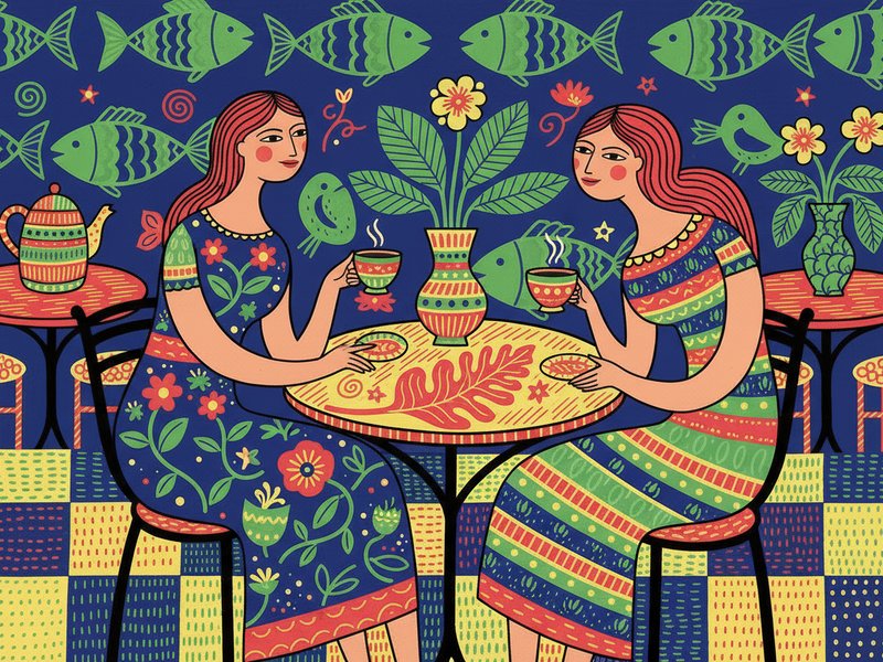 2 women catching up over coffee at a cafe, maintaining and reinforcing their social connection