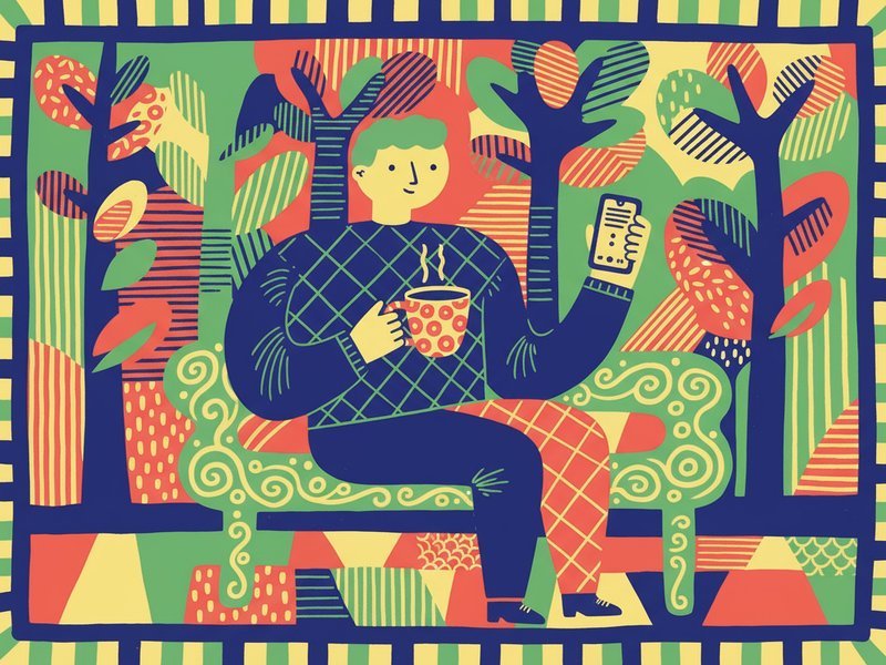 a man drinking a coffee while texting intermittent fasting for beginners 35