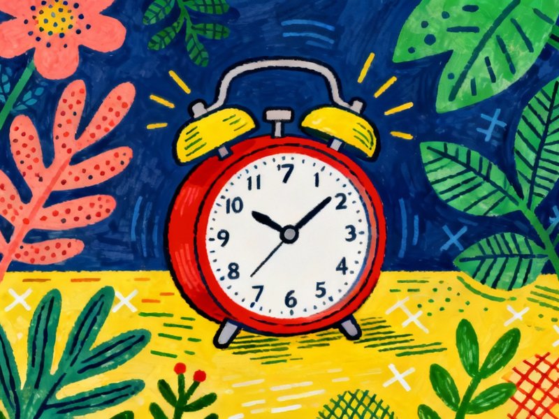 Alarm clock going off at 7am