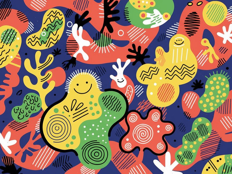 An illustration of the common microbiome inside the gut